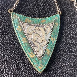 Silpada Patina Shield Necklace N3018.  NIB